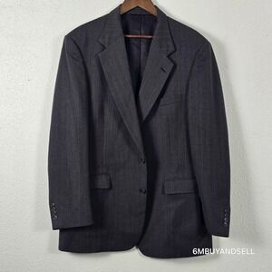 Stafford Executive Hartmarx Gray Pinstripe Wool‎ Blazer USA 46R
